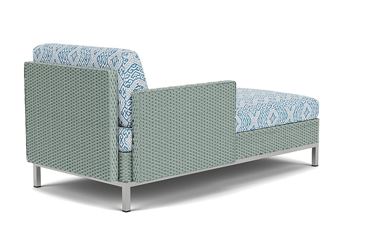 Lloyd Flanders™ Elements Right Arm Chaise with Loom Arm and Back - Sea Glass