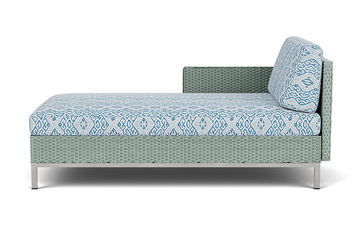 Lloyd Flanders™ Elements Right Arm Chaise with Loom Arm and Back - Sea Glass