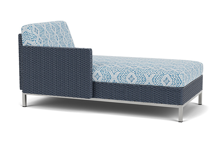 Lloyd Flanders™ Elements Right Arm Chaise with Loom Arm and Back - Denim Blue