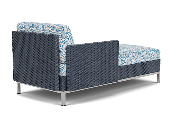 Lloyd Flanders™ Elements Right Arm Chaise with Loom Arm and Back - Denim Blue