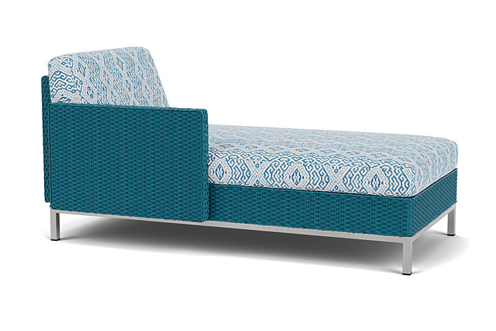 Lloyd Flanders™ Elements Right Arm Chaise with Loom Arm and Back - Peacock