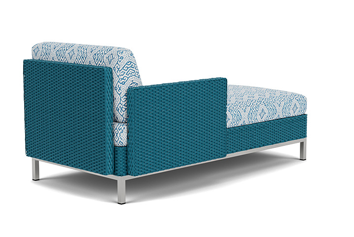 Lloyd Flanders™ Elements Right Arm Chaise with Loom Arm and Back - Peacock