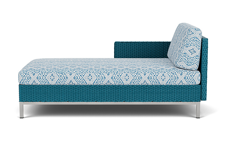 Lloyd Flanders™ Elements Right Arm Chaise with Loom Arm and Back - Peacock