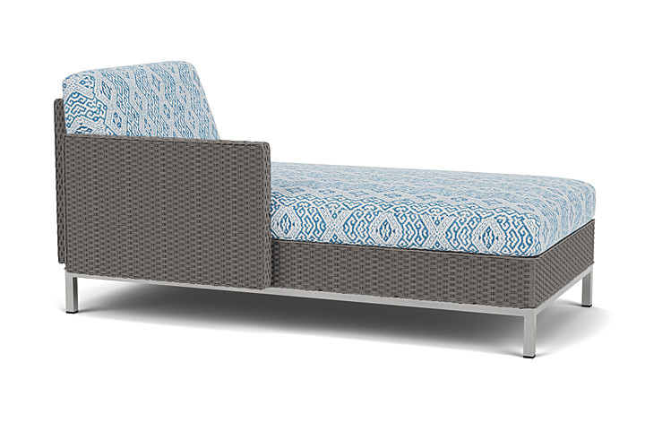 Lloyd Flanders™ Elements Right Arm Chaise with Loom Arm and Back - Pewter