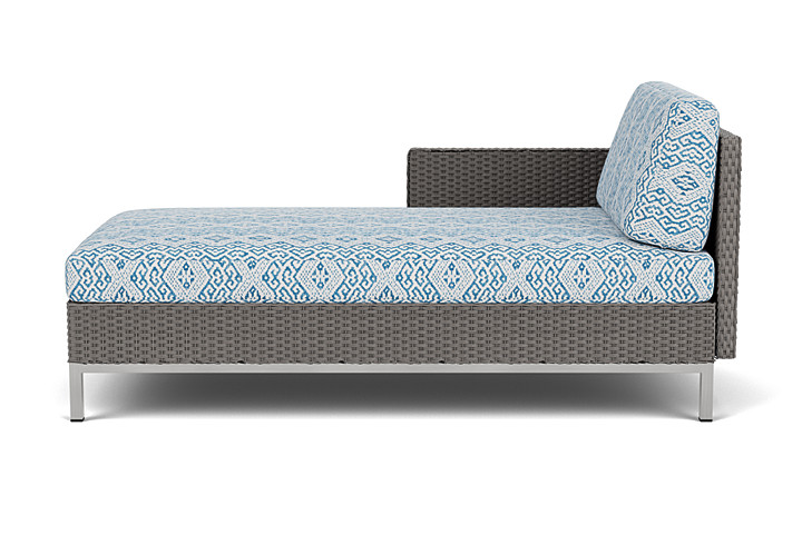 Lloyd Flanders™ Elements Right Arm Chaise with Loom Arm and Back - Pewter