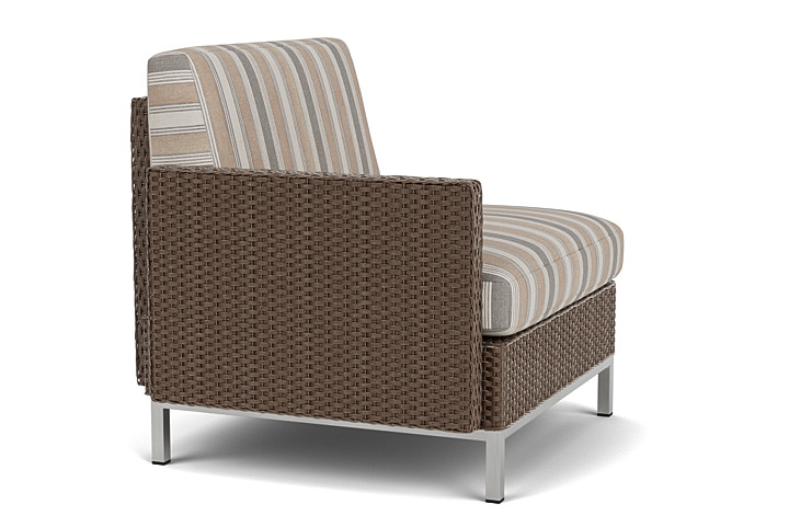 Lloyd Flanders™ Elements Right Arm Lounge Chair with Loom Arm and Back - Bark