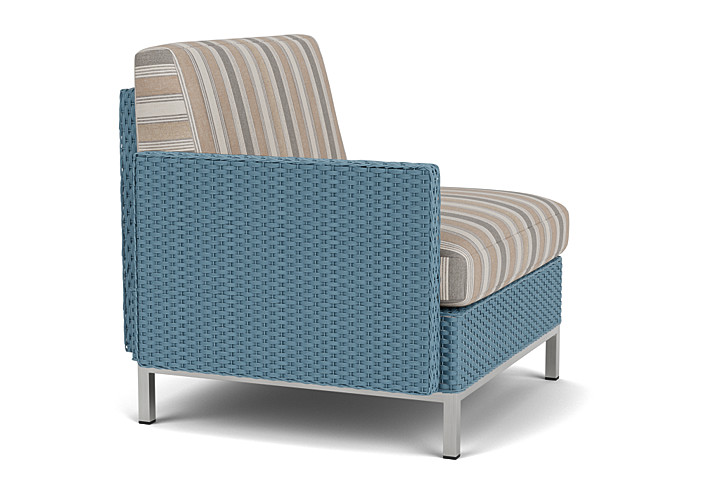 Lloyd Flanders™ Elements Right Arm Lounge Chair with Loom Arm and Back - Stillwater