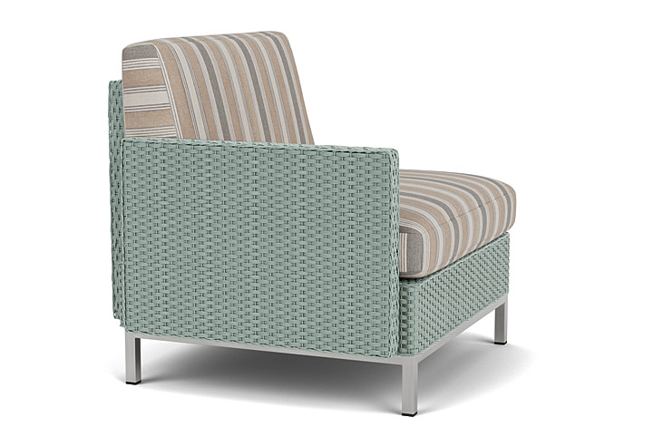 Lloyd Flanders™ Elements Right Arm Lounge Chair with Loom Arm and Back - Sea Glass