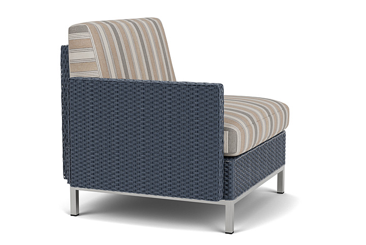 Lloyd Flanders™ Elements Right Arm Lounge Chair with Loom Arm and Back - Denim Blue