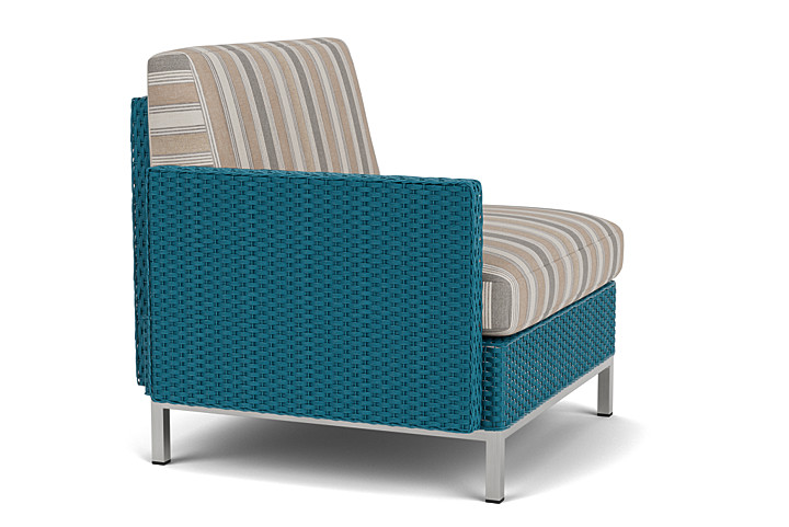 Lloyd Flanders™ Elements Right Arm Lounge Chair with Loom Arm and Back - Peacock