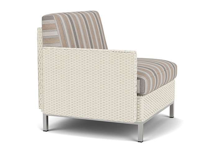 Lloyd Flanders™ Elements Right Arm Lounge Chair with Loom Arm and Back - Ivory