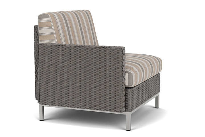 Lloyd Flanders™ Elements Right Arm Lounge Chair with Loom Arm and Back - Pewter