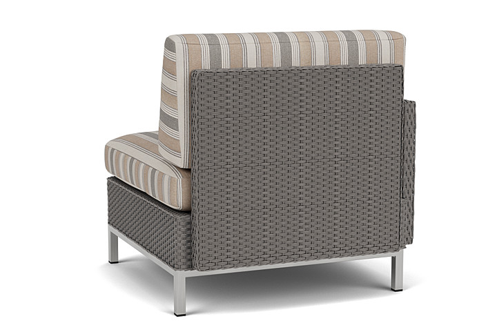 Lloyd Flanders™ Elements Right Arm Lounge Chair with Loom Arm and Back - Pewter