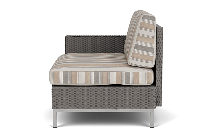 Lloyd Flanders™ Elements Right Arm Lounge Chair with Loom Arm and Back - Pewter