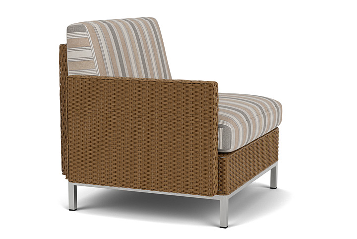 Lloyd Flanders™ Elements Right Arm Lounge Chair with Loom Arm and Back - Hickory