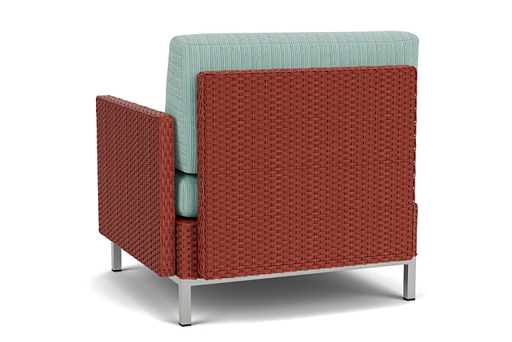 Lloyd Flanders™ Elements  Left Arm Lounge Chair with Loom Arm and Back - Terracotta