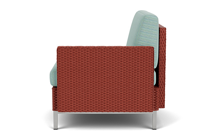 Lloyd Flanders™ Elements  Left Arm Lounge Chair with Loom Arm and Back - Terracotta