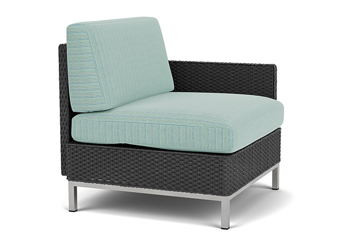 Lloyd Flanders™ Elements  Left Arm Lounge Chair with Loom Arm and Back - Charcoal