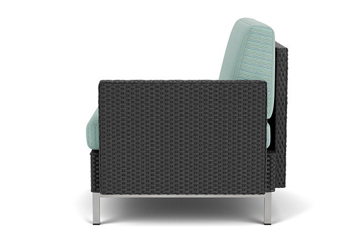 Lloyd Flanders™ Elements  Left Arm Lounge Chair with Loom Arm and Back - Charcoal