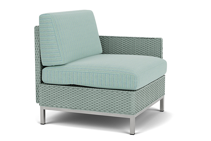 Lloyd Flanders™ Elements  Left Arm Lounge Chair with Loom Arm and Back - Sea Glass