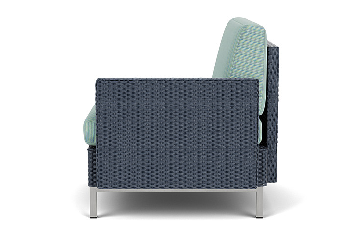 Lloyd Flanders™ Elements  Left Arm Lounge Chair with Loom Arm and Back - Denim Blue