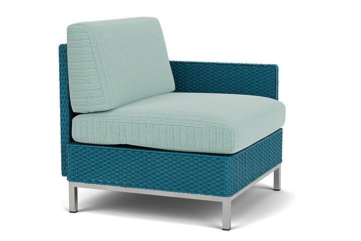 Lloyd Flanders™ Elements  Left Arm Lounge Chair with Loom Arm and Back - Peacock