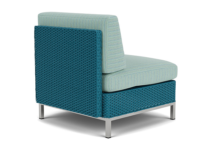 Lloyd Flanders™ Elements  Left Arm Lounge Chair with Loom Arm and Back - Peacock