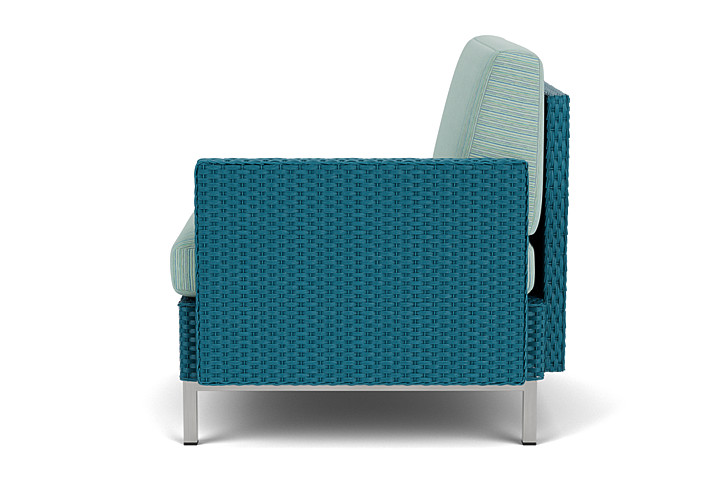 Lloyd Flanders™ Elements  Left Arm Lounge Chair with Loom Arm and Back - Peacock