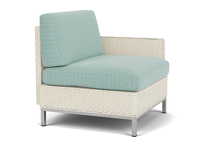 Lloyd Flanders™ Elements  Left Arm Lounge Chair with Loom Arm and Back - Ivory