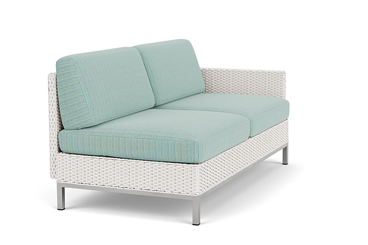 Lloyd Flanders™ Elements Left Arm Settee with Loom Arm and Back - White