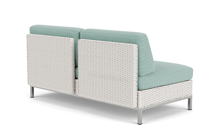 Lloyd Flanders™ Elements Left Arm Settee with Loom Arm and Back - White