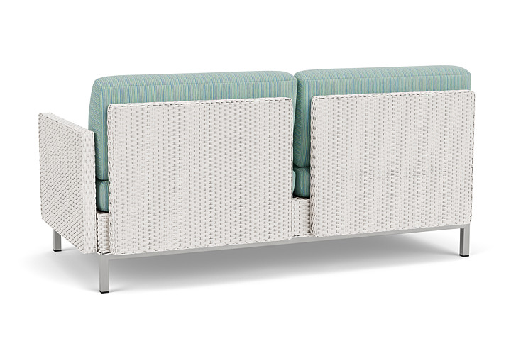 Lloyd Flanders™ Elements Left Arm Settee with Loom Arm and Back - White