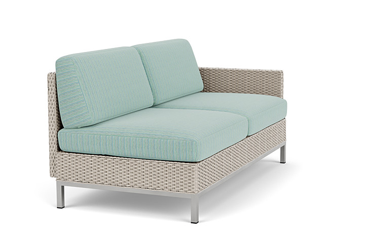 Lloyd Flanders™ Elements Left Arm Settee with Loom Arm and Back - Linen