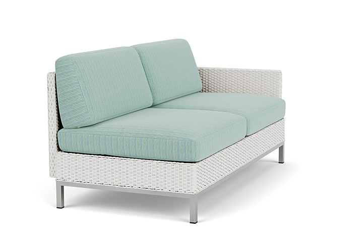 Lloyd Flanders™ Elements Left Arm Settee with Loom Arm and Back - Matte White