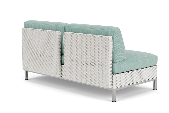 Lloyd Flanders™ Elements Left Arm Settee with Loom Arm and Back - Matte White