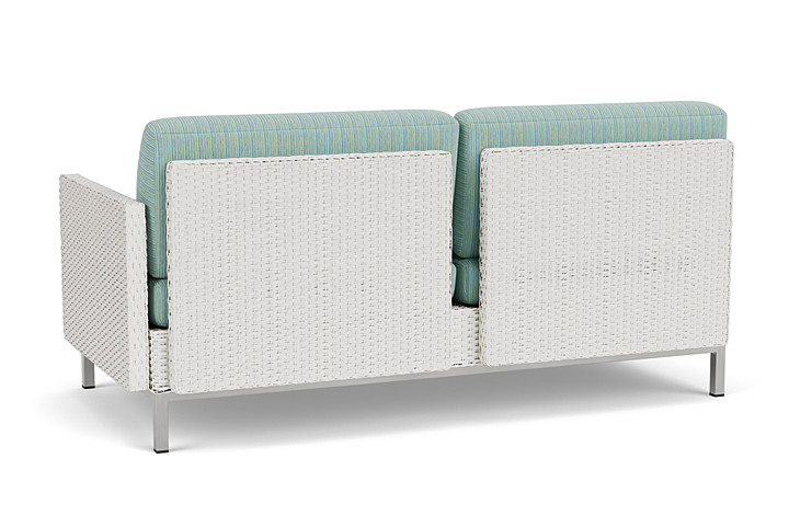 Lloyd Flanders™ Elements Left Arm Settee with Loom Arm and Back - Matte White