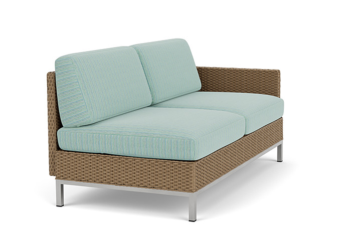 Lloyd Flanders™ Elements Left Arm Settee with Loom Arm and Back - Fawn