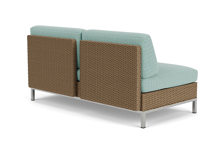 Lloyd Flanders™ Elements Left Arm Settee with Loom Arm and Back - Fawn