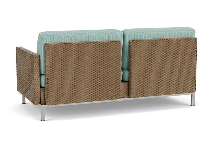 Lloyd Flanders™ Elements Left Arm Settee with Loom Arm and Back - Fawn