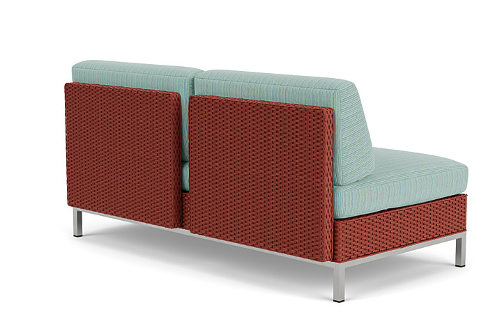 Lloyd Flanders™ Elements Left Arm Settee with Loom Arm and Back - Terracotta