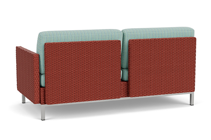 Lloyd Flanders™ Elements Left Arm Settee with Loom Arm and Back - Terracotta