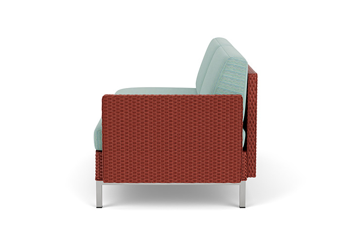 Lloyd Flanders™ Elements Left Arm Settee with Loom Arm and Back - Terracotta