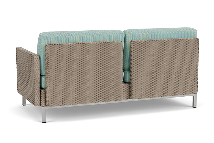 Lloyd Flanders™ Elements Left Arm Settee with Loom Arm and Back - French Beige