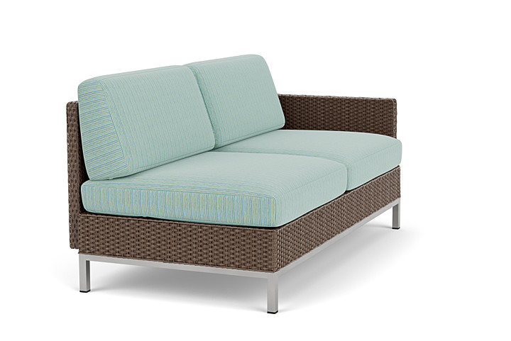 Lloyd Flanders™ Elements Left Arm Settee with Loom Arm and Back - Bark