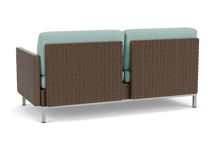 Lloyd Flanders™ Elements Left Arm Settee with Loom Arm and Back - Bark