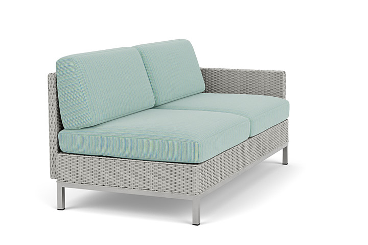 Lloyd Flanders™ Elements Left Arm Settee with Loom Arm and Back - Platinum