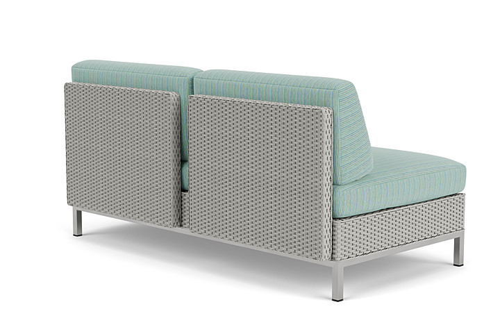 Lloyd Flanders™ Elements Left Arm Settee with Loom Arm and Back - Platinum