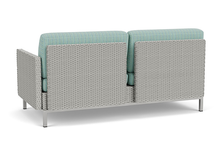 Lloyd Flanders™ Elements Left Arm Settee with Loom Arm and Back - Platinum