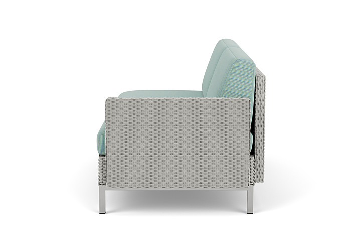 Lloyd Flanders™ Elements Left Arm Settee with Loom Arm and Back - Platinum