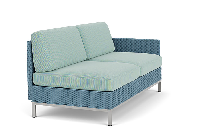 Lloyd Flanders™ Elements Left Arm Settee with Loom Arm and Back - Stillwater